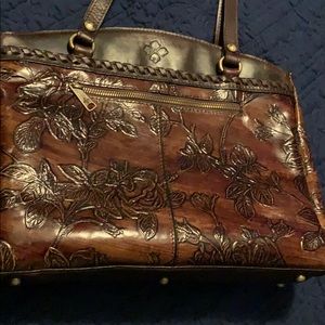 GORGEOUS Patricia Nash Bark Leaves Poppy Tote NWOT